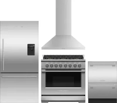 4 Piece Package Includes Refrigerator, Range, Hood And Dishwasher